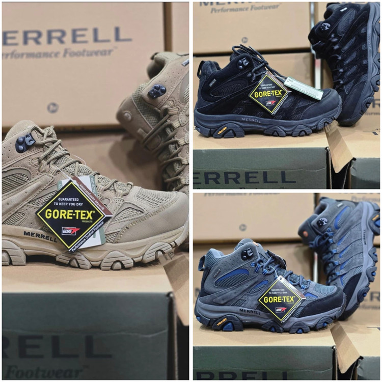 بوت مرل گورتکس ویتنامی/سایز ۴۰ الی ۴۵/سه رنگجذاب/زیره ویبرام/Merrell moab 3 mid GTX