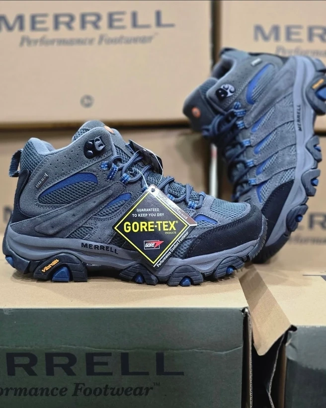 بوت مرل گورتکس ویتنامی/سایز ۴۰ الی ۴۵/سه رنگ‌جذاب/زیره ویبرام/Merrell moab 3 mid GTX