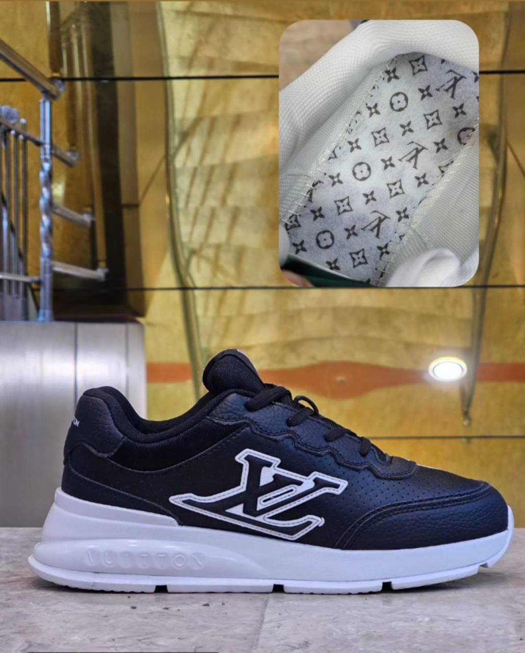 کتونی کلاسیک لویی ویتون / ضدآب با رویه چرم / LV  /Louis Vuitton LV Trainer/ سایز 40 الی 45/ فروش عمده و تک