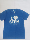 تیشرت اسپرت اورجینال کنواس (CANVAS) یقه گرد طرح I Love STEM رنگ آبی ملانژ - استوک | سایز M (عرض ۴۸ - قد ۷۰)