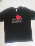 تیشرت اسپرت اورجینال کنواس (CANVAS) یقه گرد طرح Live Generously رنگ مشکی - استوک | سایز XL/2XL (عرض ۵۷ - قد ۷۶)
