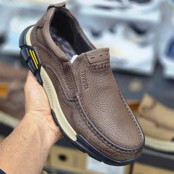کفش چرم وارداتی تویوتا با زیره طبی مسترکوالیتی /Toyota Shoes/سایز:40 الی 45/ فروش عمده و تک