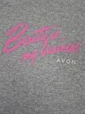 تیشرت اورجینال آون (AVON) یقه گرد طرح Beauty رنگ طوسی ملانژ کد ۶ - استوک | سایز XL/2XL (عرض ۶۱ - قد ۷۶)