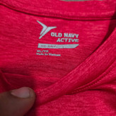 تیشرت ورزشی مردانه اورجینال اولد نیوی (Old Navy Active) یقه گرد قرمز ملانژ - استوک اروپا | سایز L/XL (عرض ۵۹ - قد ۷۲)