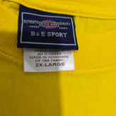 تیشرت مردانه اورجینال B & E SPORT یقه گرد رنگ زرد - ساخت هندوراس استوک | سایز 2XL/3XL (عرض ۶۵ - قد ۷۸)