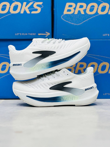 کتونی مسترکوالیتی بروکس گلیسرین مکس ۲ / سایز ۴۰ الی ۴۵ / Brooks Glycerin max 2 / سفید زیره سفید و آبی