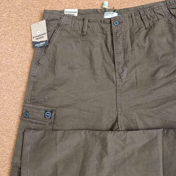 شلوار کتان شش جیب مردانه PULL&BEAR مدل راسته آزاد/ قد 105 / | سایز 42 تا 52 /