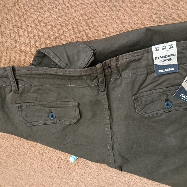 شلوار کتان شش جیب مردانه PULL&BEAR مدل راسته آزاد/ قد 105 / | سایز 42 تا 52 /