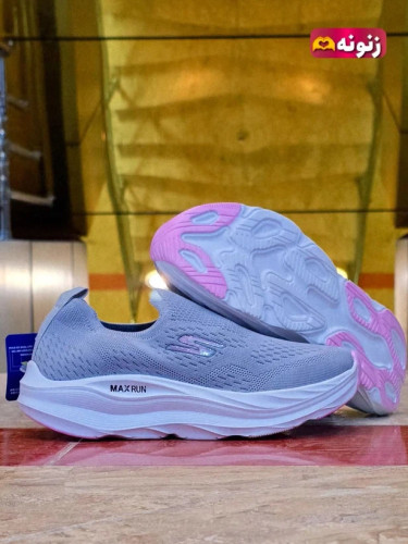 کتونی اسکیچرز مدل مکس ران بدون بند مسترکوالیتی / سایز ۳۷ الی ۴۰ /Skechers Max Run / طوسی زیره سفید