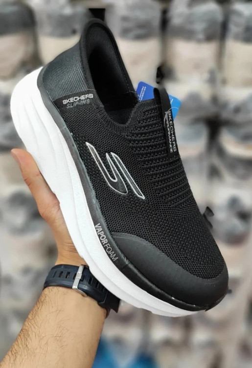 کفشی طبی اسکیچرز اسلیپ مسترکوالیتی بدون بند /سایز 40 الی 45/Skechers Slip-ins Uomo/ مشکی زیره سفید