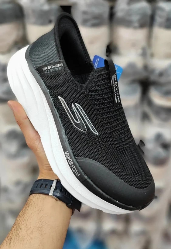 کفشی طبی اسکیچرز اسلیپ مسترکوالیتی بدون بند /سایز 40 الی 45/Skechers Slip-ins Uomo/ مشکی زیره سفید