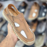 صندل چرم قهوه ای روشن تویوتا مسترکوالیتی /Toyota Sandals/ سایز 40 الی 45