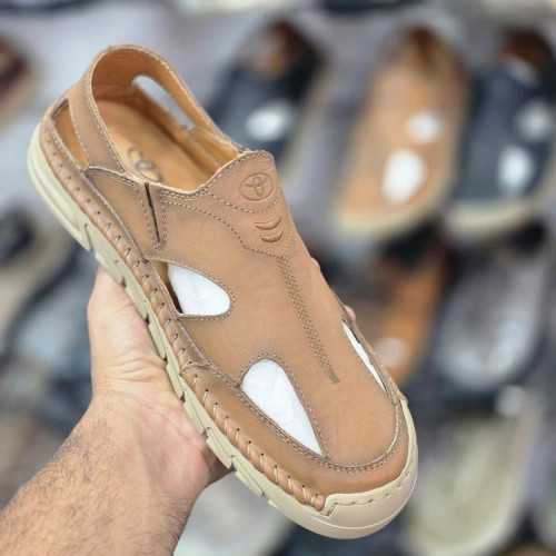 صندل چرم قهوه ای روشن تویوتا مسترکوالیتی /Toyota Sandals/ سایز 40 الی 45