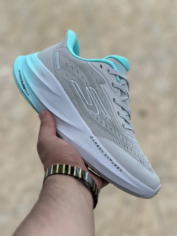 کتونی اسکیچرز هایپر برست کربن مسترکوالیتی /سایز 37 الی 40 /Skechers Hyper Burst Carbon/ طوسی سبز
