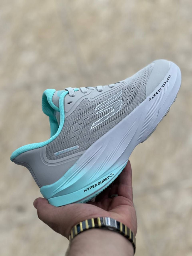 کتونی اسکیچرز هایپر برست کربن مسترکوالیتی /سایز 37 الی 40 /Skechers Hyper Burst Carbon/ طوسی سبز