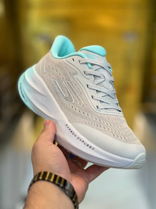 کتونی اسکیچرز هایپر برست کربن مسترکوالیتی /سایز 37 الی 40 /Skechers Hyper Burst Carbon/ طوسی سبز