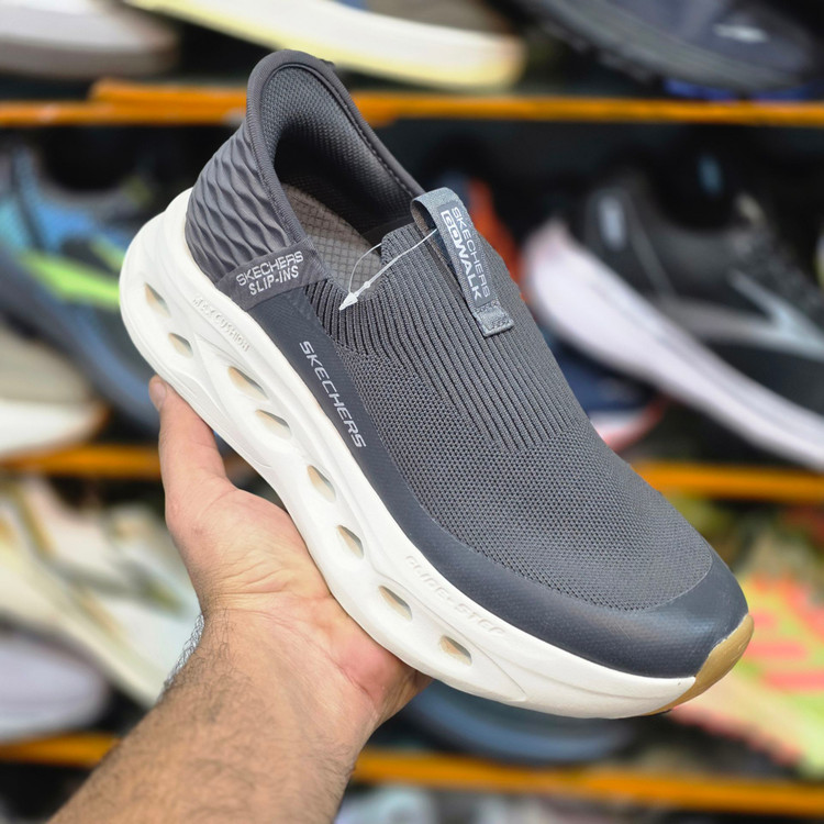 کفشی طبی اسکیچرز اسلیپ مسترکوالیتی بدون بند / سایز 40 الی 45 /Skechers Slip-ins Uomo/ طوسی