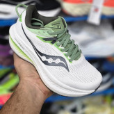 کتونی رانینگ ساکونی ترایمف 21 مسترکوالیتی /سایز 36 الی 37/Saucony Triumph 21/ سفید سبز
