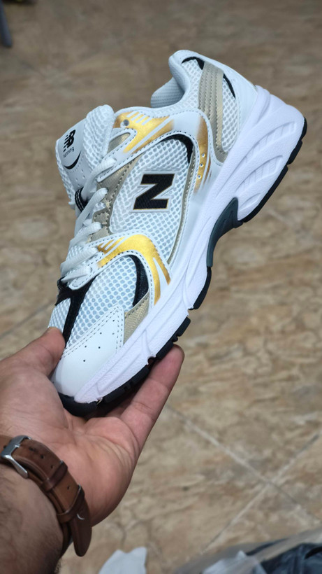 کتونی نیوبالانس 530 مسترکوالیتی /New Balance 530/ سایز 37 الی 45/ فروش عمده و تک/ سفید طلایی
