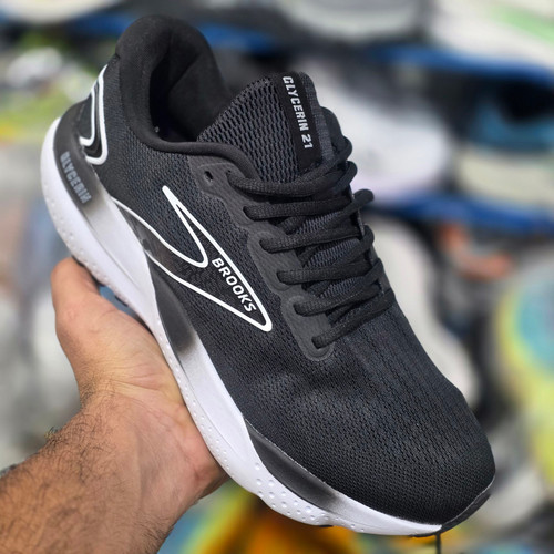 کتونی رانینگ بروکس گلیسرین 21 مسترکوالیتی /Brooks Glycerin 21/سایز 37 تا 45/ مشکی سفید
