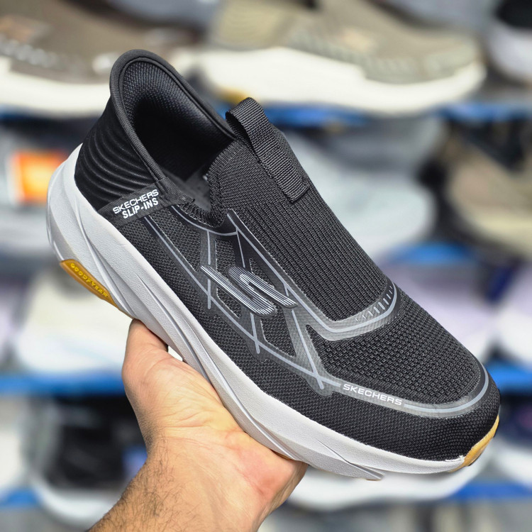 کفشی طبی اسکیچرز اسلیپ مسترکوالیتی بدون بند / سایز 40 الی 45 /Skechers Slip-ins / مشکی طوسی