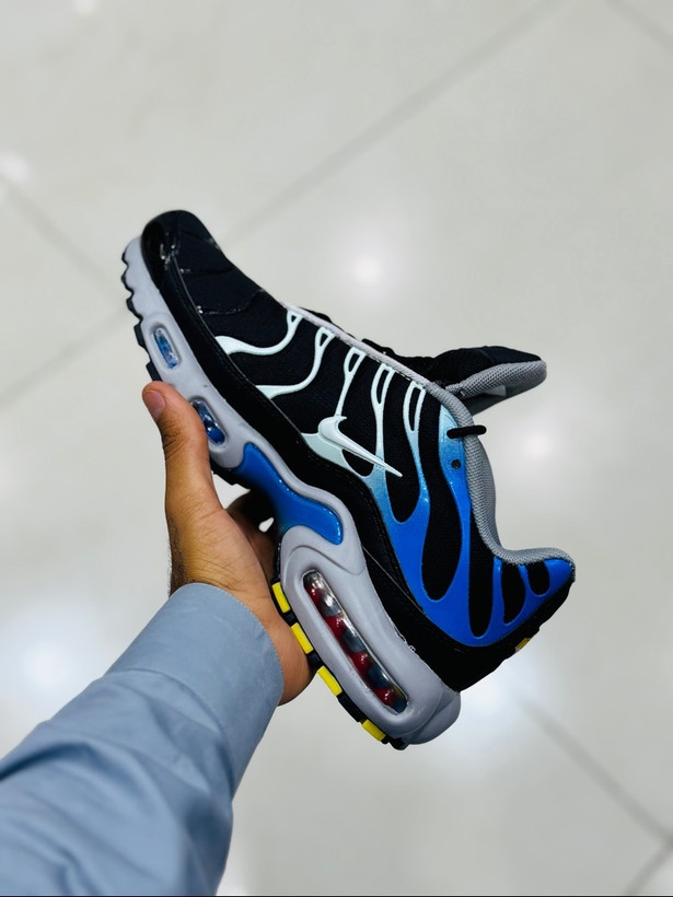 کتونی مسترکوالیتی نایک ایرمکس تی ان پلاس / سایز 40 الی 45 /Nike Air Max TN Plus / مشکی آبی زیره طوسی