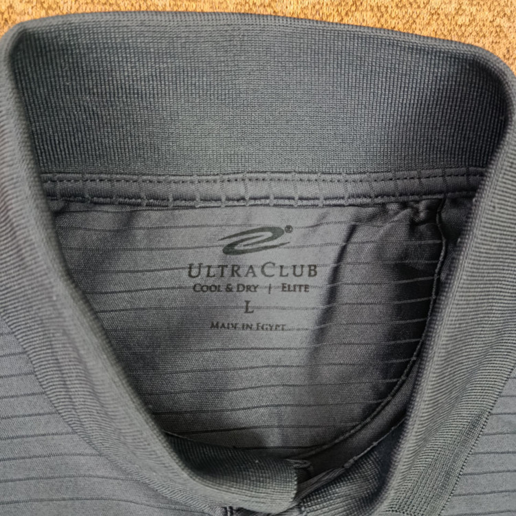 پولوشرت ورزشی مردانه سبزرنگ/خاکستری UltraClub مدل Cool & Dry Elite اورجینال استوک (سایز L)