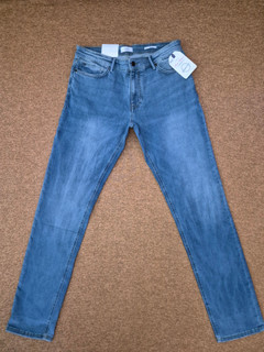 شلوار جین اورجینال مردانه برند Jules Jeans مدل راسته اسلیم رنگ آبی سنگشور کشی (سایز ۴۲)
