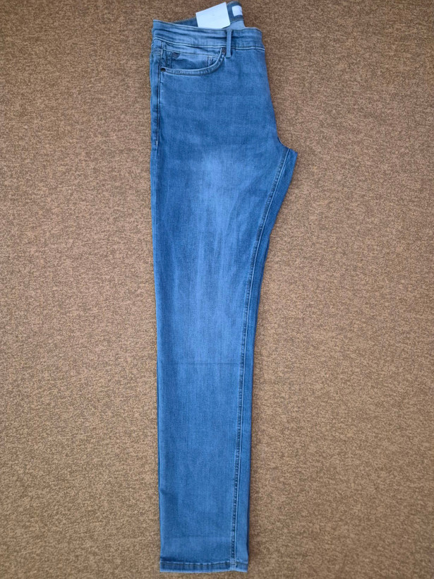 شلوار جین اورجینال مردانه برند Jules Jeans مدل راسته اسلیم رنگ آبی سنگشور کشی (سایز ۴۲)