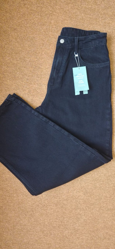 شلوار جین راسته مشکی زنانه پاکستان برند لی سایز ۴۲ قد استاندارد | Original Black Denim Pants
