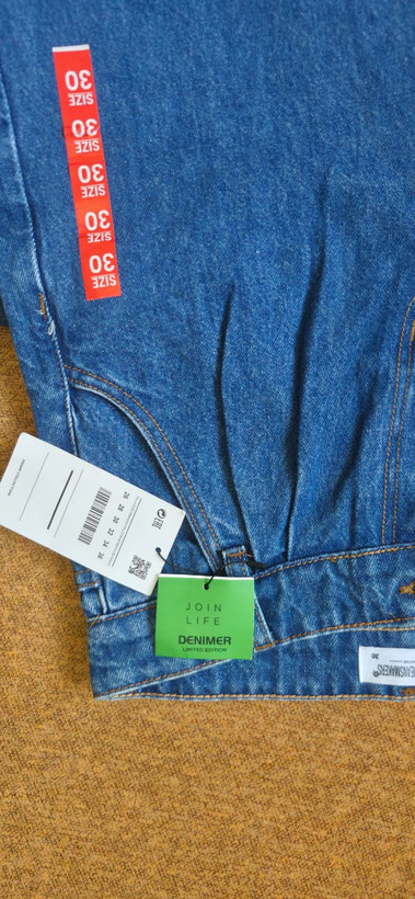 شلوار جین اورجینال زنانه دنیمر DENIMER مدل بگ پیلیدار وارداتی پاکستان (قد ۱۰۷ تا ۱۱۰)